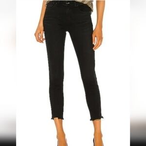 NWT Rag & Bone Cate Mid-Rise Ankle Skinny Black Skinny Jeans With Chewed Hem